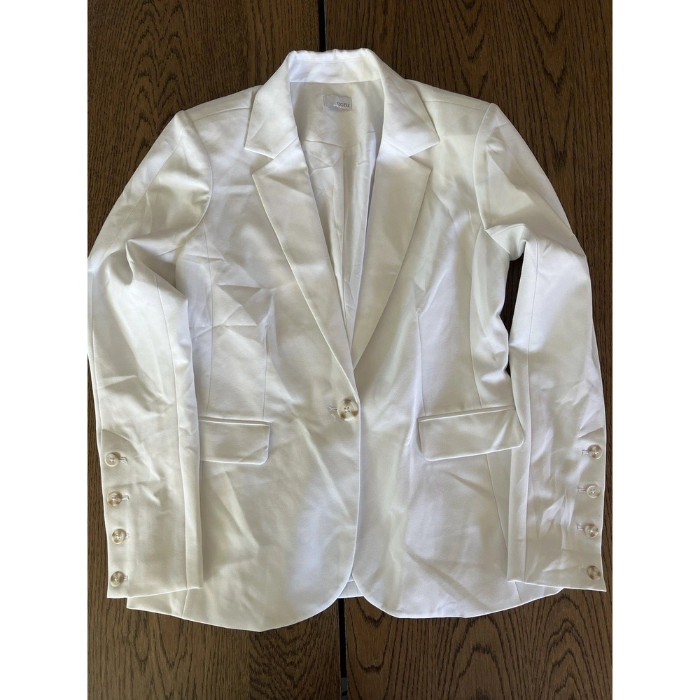 ECRU Women's White Blazer Sz M/L Jacket Long Sleeve Lined - Picture 1 of 10